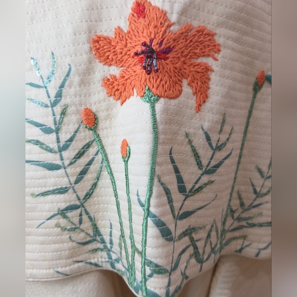 Johanna Ortiz Cream Floral Embroidered Botanical Maxi Skirt Art-inspired Luxury - Picture 12 of 17